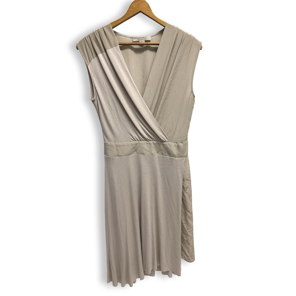 AllSaints Estelle Silk Blend Wrap Style Mini Dress Women's Sleeveless Size 6